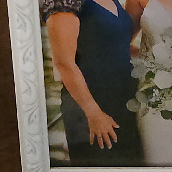 Formal Mother of the Bride Dress. Long, Short Sleeve Navy Blue Dress Size 10 - Picture 7 of 8